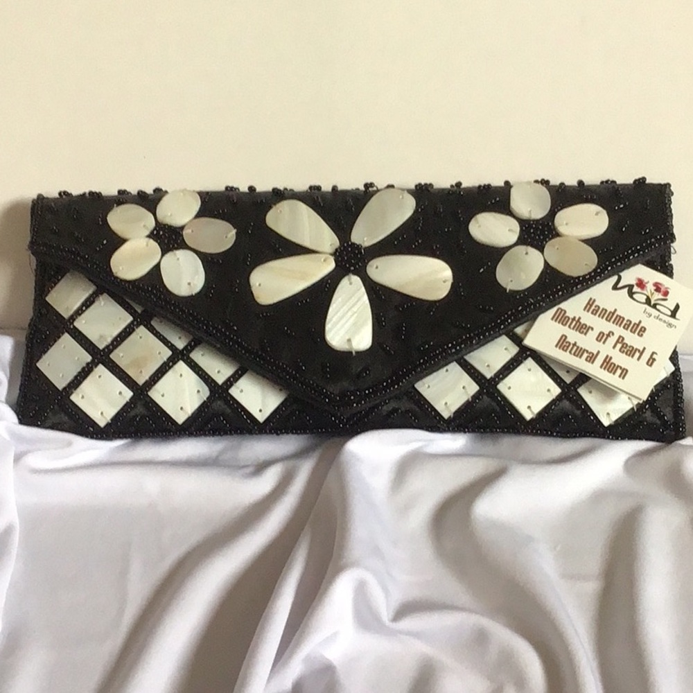 Mad by Design Mother of Pearl &Natural Horn Clutch